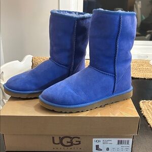 UGG Vibrant Blue Classic Short Boots size 8
